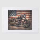 Motorfiets USA Flag Retro Biker Tissuepapier (Voorkant)