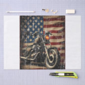Motorfiets USA Flag Retro Biker Tissuepapier (Craft)