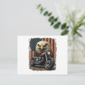 Motorfiets USA Vlag Retro Biker Chopper Bedankkaart (Staand voorkant)