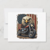 Motorfiets USA Vlag Retro Biker Chopper Bedankkaart (Achterkant)