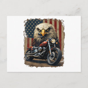 Motorfiets USA Vlag Retro Biker Chopper Feestdagenkaart