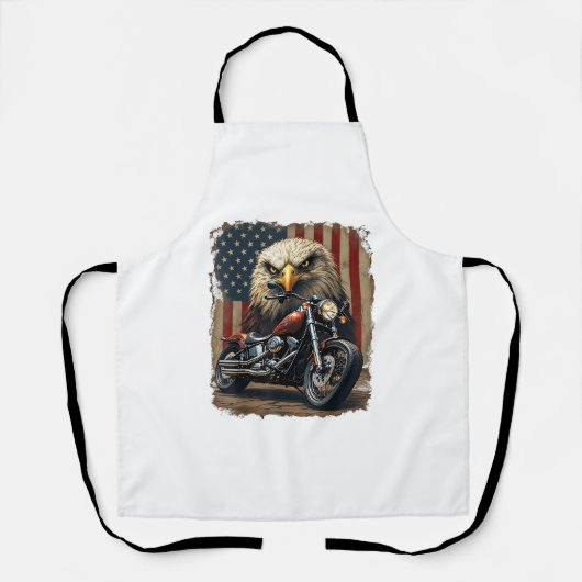 Motorfiets USA Vlag Retro Biker Chopper Schort (Voorkant)