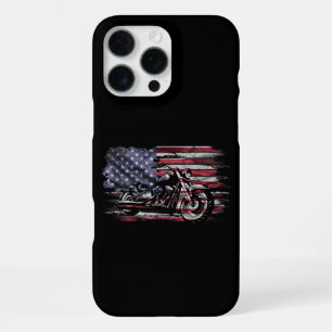  Motorfiets USA Vlag Retro Biker, Motorfiets iPhone 16 Pro Max Hoesje