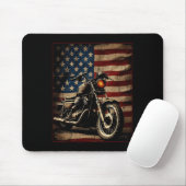 Motorfiets Usa Vlag Retro Biker Muismat (Met muis)