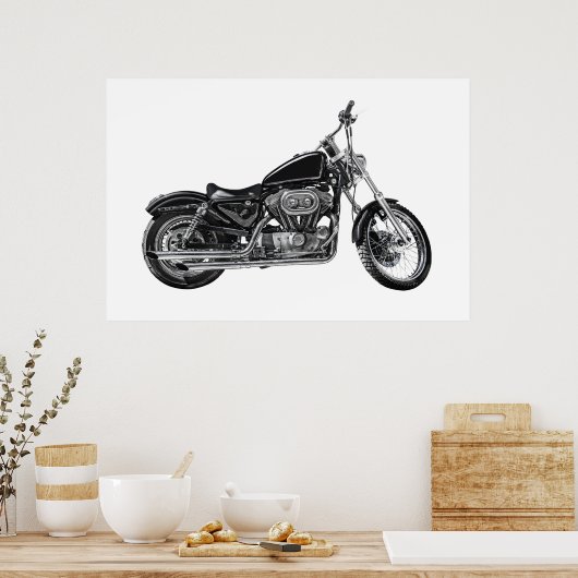 Motorfiets V Poster (Keuken)