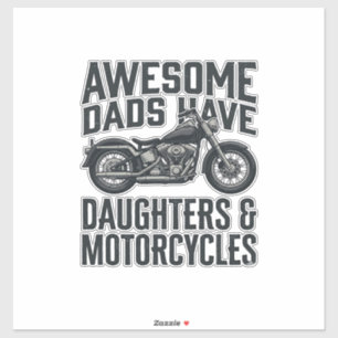 Motorfiets Vader Dochters Citaat Vintage Vector De Sticker