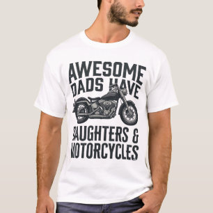 Motorfiets Vader Dochters Citaat Vintage Vector De T-shirt