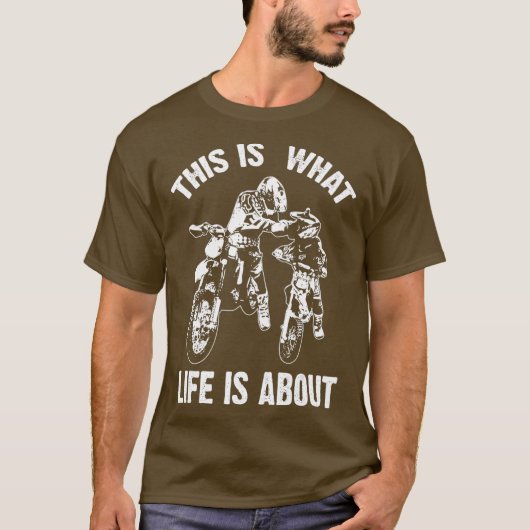 Motorfiets Vader en zonen motocross-fiets T-shirt (Voorkant)