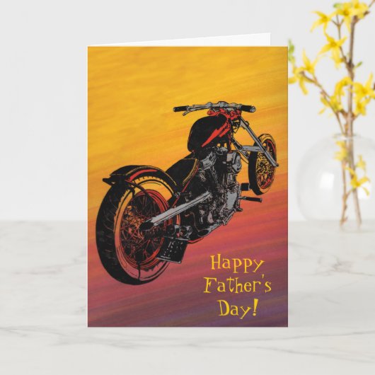Motorfiets Vaderdag kaart (Gele Bloem)