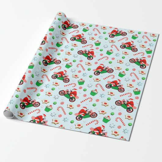 Motorfiets vakantie geschenken cadeaupapier (Uitgerold)