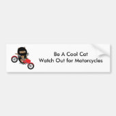 Motorfiets Veiligheid Cool Cat Bumpersticker (Voorkant)