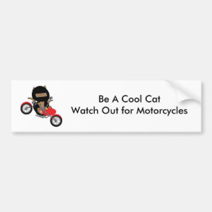 Motorfiets Veiligheid Cool Cat Bumpersticker