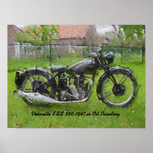 motorfiets Velocette KSS Olieverf Poster