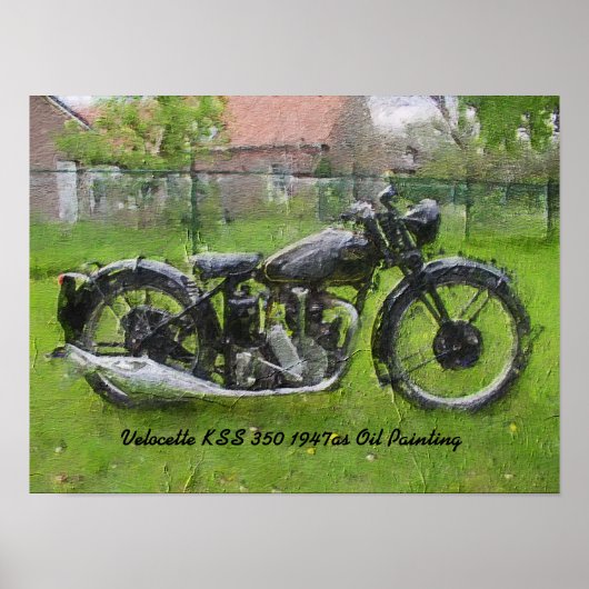 motorfiets Velocette KSS Olieverf Poster (Voorkant)