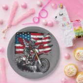 Motorfiets Verenigde Staten Vlag 00ste Verjaardags Papieren Bordje (Feest)