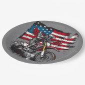 Motorfiets Verenigde Staten Vlag 00ste Verjaardags Papieren Bordje (Gekanteld)