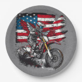 Motorfiets Verenigde Staten Vlag 00ste Verjaardags Papieren Bordje (Voorkant)