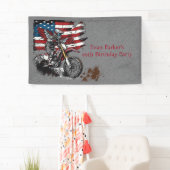 Motorfiets Verenigde Staten Vlag 00ste Verjaardags Spandoek (Insitu)