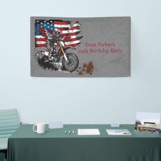 Motorfiets Verenigde Staten Vlag 00ste Verjaardags Spandoek (Beurs)