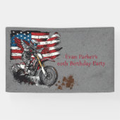 Motorfiets Verenigde Staten Vlag 00ste Verjaardags Spandoek (Horizontaal)