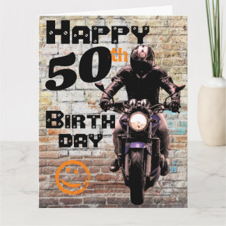 Motorfiets 'Verjaardag 50ste Heb het nog steeds Kaart