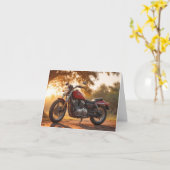 Motorfiets Verjaardag Kaart (Gele Bloem)