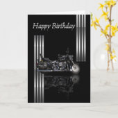 Motorfiets Verjaardag Kaart Metallic (Gele Bloem)