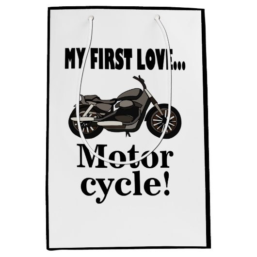 Motorfiets Verjaardag Motorfiets Medium Cadeauzakje (Voorkant)