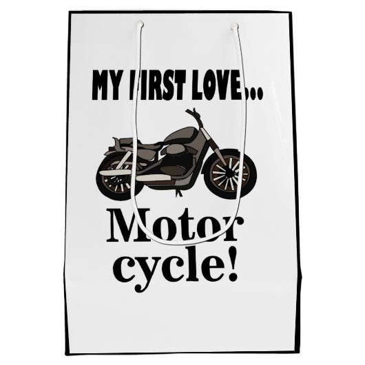 Motorfiets Verjaardag Motorfiets Medium Cadeauzakje (Achterkant)