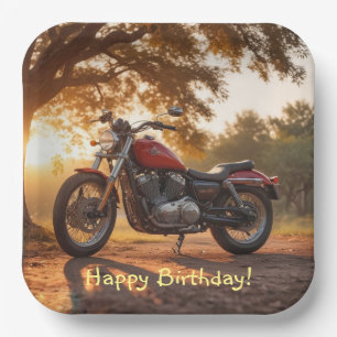 Motorfiets Verjaardag Papieren Bordje