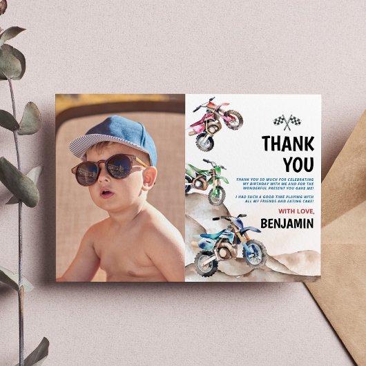 Motorfiets Verjaardagsfoto Bedankkaart