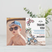 Motorfiets Verjaardagsfoto Bedankkaart (Staand voorkant)