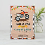Motorfiets verjaardagsuitnodiging kaart (Staand voorkant)