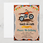 Motorfiets verjaardagsuitnodiging kaart (Voorkant / Achterkant)