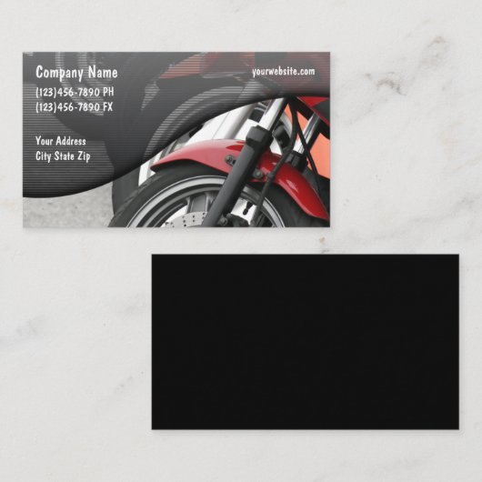 Motorfiets verkoop en service visitekaartje (Voorkant / Achterkant)