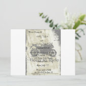 Motorfiets Verloving Uitnodiging (Staand voorkant)