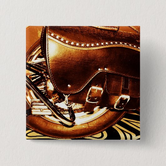 Motorfiets Vierkante Button 5,1 Cm (Voorkant)
