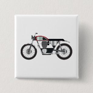 Motorfiets Vierkante Button 5,1 Cm