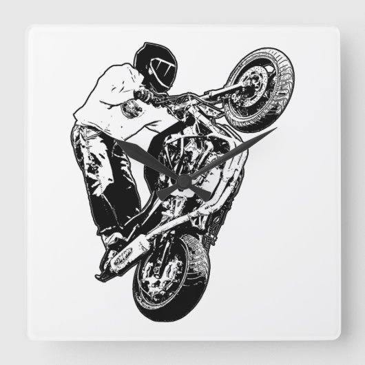 Motorfiets Vierkante Klok (Voorkant)