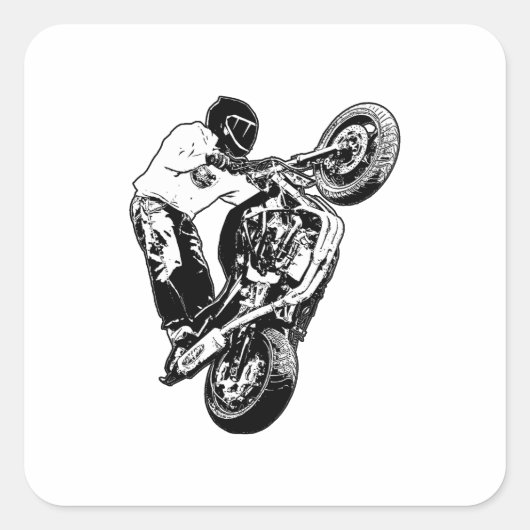 Motorfiets Vierkante Sticker (Voorkant)