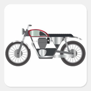 Motorfiets Vierkante Sticker