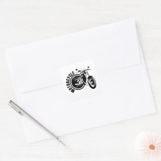 Motorfiets Vierkante Sticker (Envelop)
