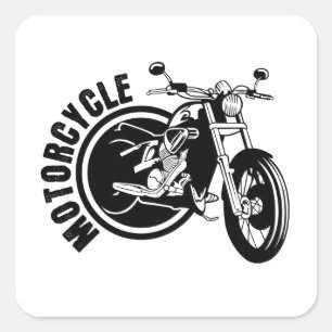Motorfiets Vierkante Sticker