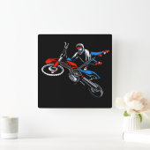 Motorfiets vierkante wandklok (Huis)