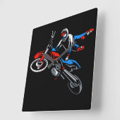 Motorfiets vierkante wandklok (Hoek)