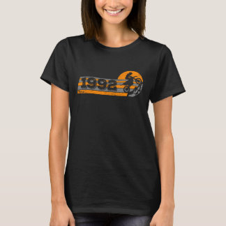 Motorfiets Vintage 1992 Verjaardag Motorfiets Moto T-shirt