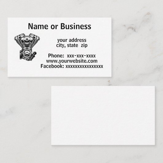  motorfiets visitekaartje (Voorkant / Achterkant)