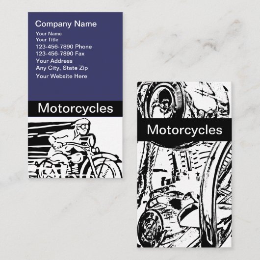 Motorfiets Visitekaartjes (Voorkant / Achterkant)