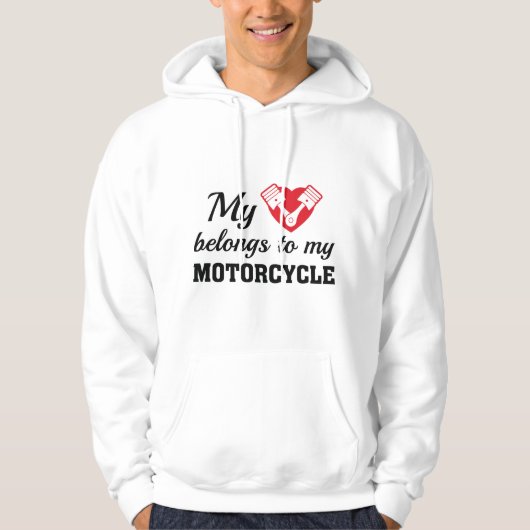 Motorfiets voor hartproducten hoodie (Voorkant)