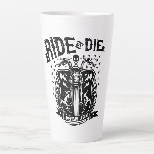 Motorfiets voor ride of Die Latte Mok (Voorkant)